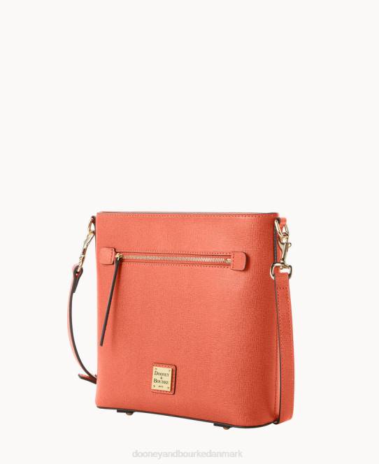 Dooney & Bourke saffiano crossbody med lynlås JV0J2033 poser koral
