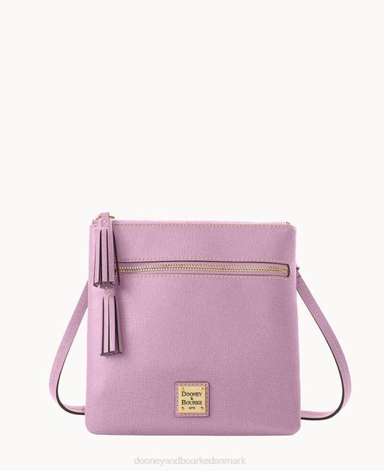 Dooney & Bourke saffiano dobbelt lynlås kvast crossbody JV0J2493 poser lys lilla