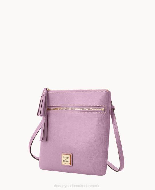 Dooney & Bourke saffiano dobbelt lynlås kvast crossbody JV0J2493 poser lys lilla