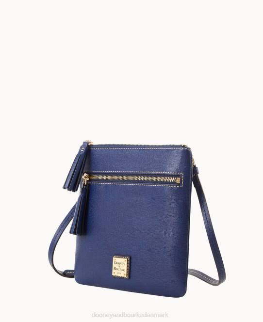 Dooney & Bourke saffiano dobbelt lynlås kvast crossbody JV0J2494 poser marine