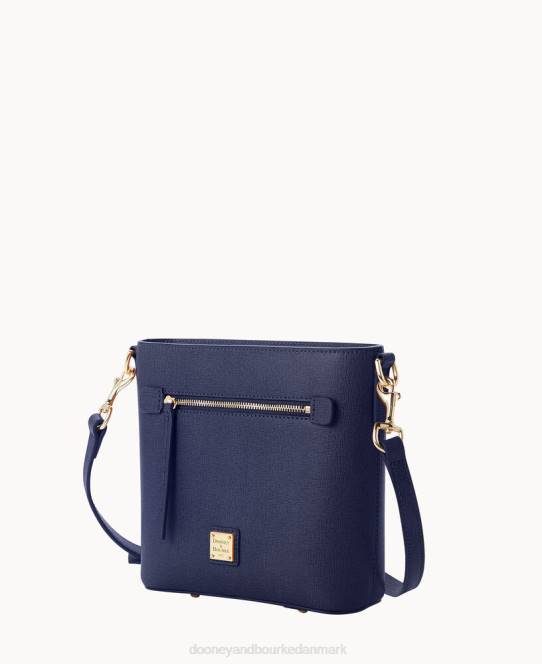 Dooney & Bourke saffiano lille crossbody med lynlås JV0J1601 poser marine