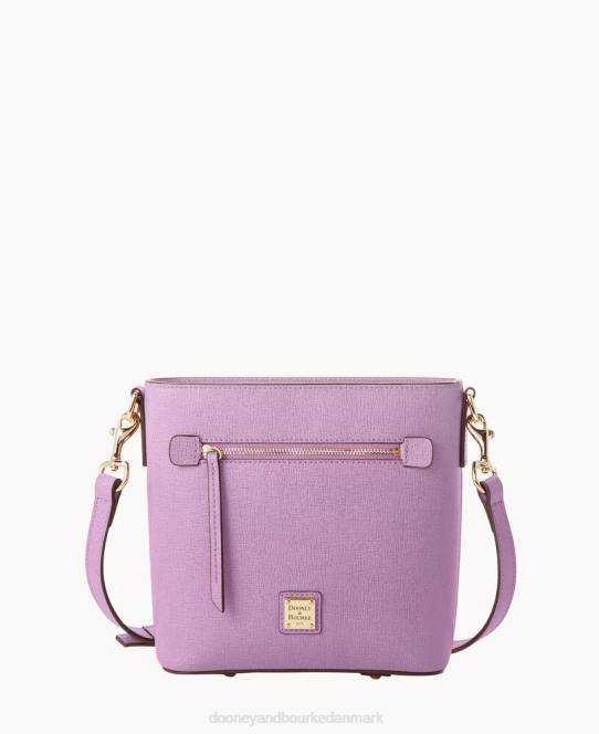 Dooney & Bourke saffiano lille crossbody med lynlås JV0J1602 poser lys lilla
