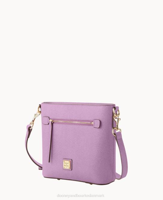 Dooney & Bourke saffiano lille crossbody med lynlås JV0J1602 poser lys lilla
