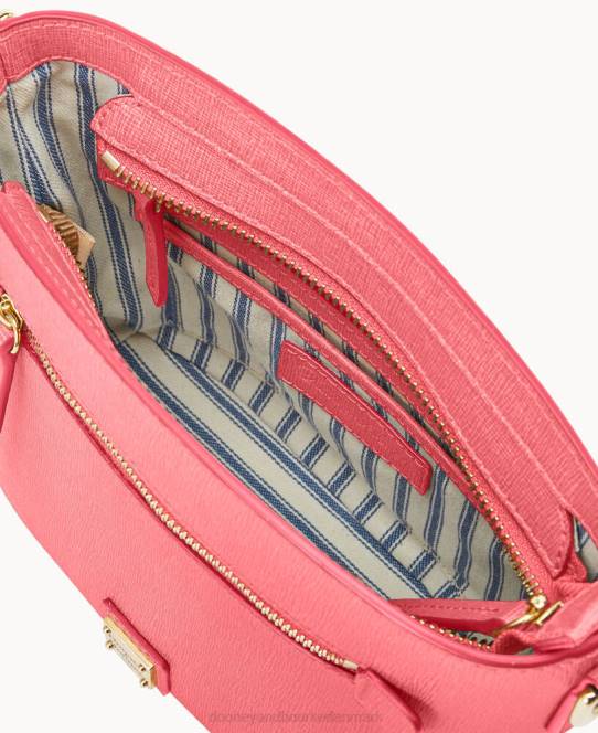 Dooney & Bourke saffiano lille crossbody med lynlås JV0J1603 poser tyggegummi