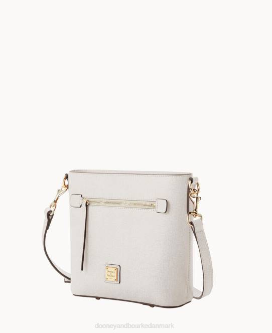 Dooney & Bourke saffiano lille crossbody med lynlås JV0J1604 poser ecru