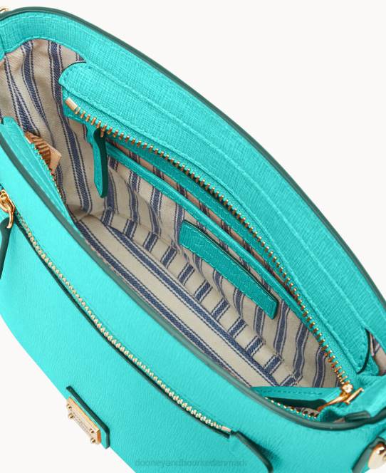 Dooney & Bourke saffiano lille crossbody med lynlås JV0J1606 poser mynte