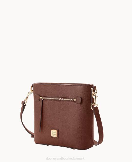 Dooney & Bourke saffiano lille crossbody med lynlås JV0J1607 poser rav