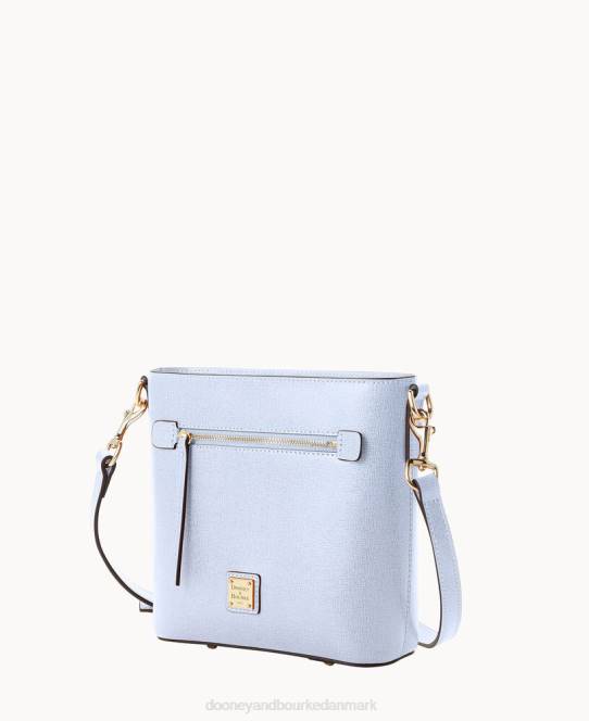 Dooney & Bourke saffiano lille crossbody med lynlås JV0J1609 poser gletsjerblå