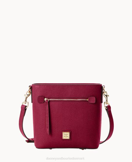 Dooney & Bourke saffiano lille crossbody med lynlås JV0J1610 poser tranebær