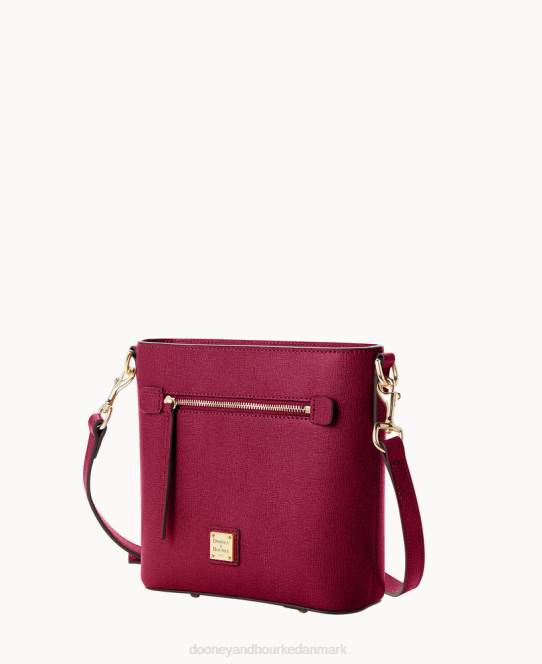Dooney & Bourke saffiano lille crossbody med lynlås JV0J1610 poser tranebær