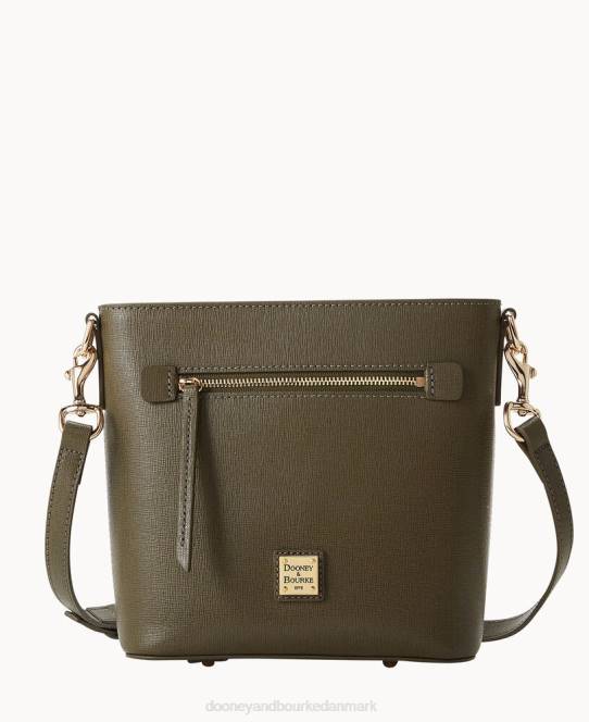 Dooney & Bourke saffiano lille crossbody med lynlås JV0J1611 poser oliven