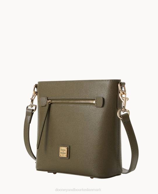 Dooney & Bourke saffiano lille crossbody med lynlås JV0J1611 poser oliven