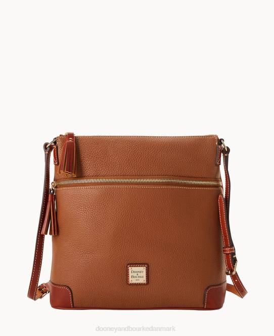 Dooney & Bourke småsten korn stor kvast crossbody JV0J2540 poser karamel