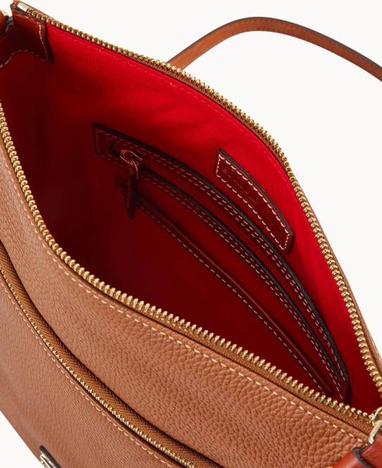 Dooney & Bourke småsten korn stor kvast crossbody JV0J2540 poser karamel