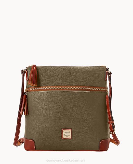 Dooney & Bourke småsten korn stor kvast crossbody JV0J2542 poser oliven