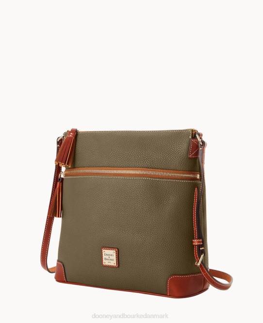 Dooney & Bourke småsten korn stor kvast crossbody JV0J2542 poser oliven