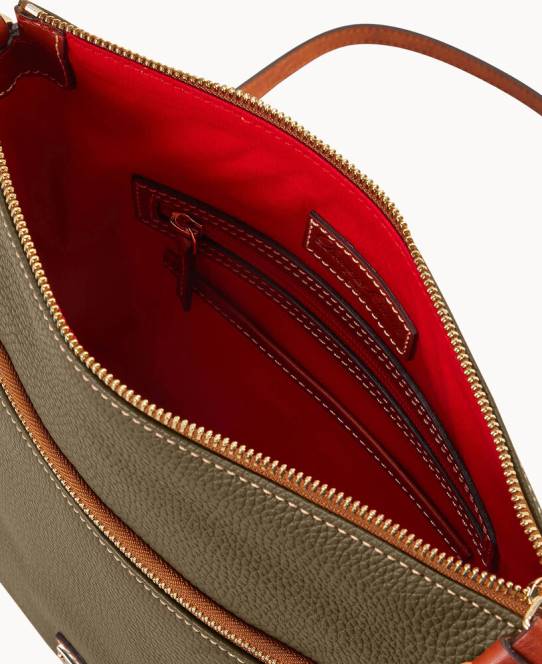 Dooney & Bourke småsten korn stor kvast crossbody JV0J2542 poser oliven
