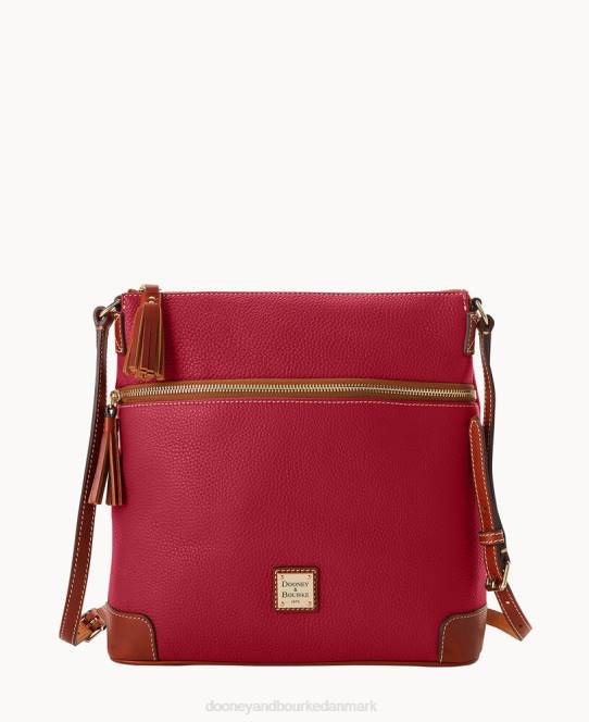 Dooney & Bourke småsten korn stor kvast crossbody JV0J2543 poser vin