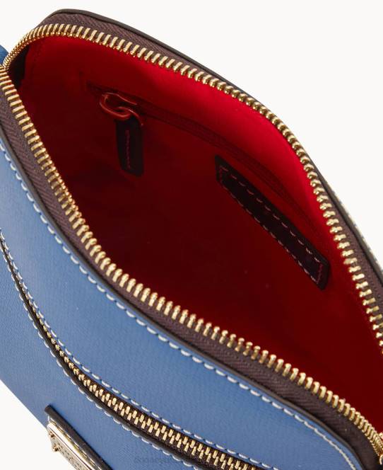 Dooney & Bourke sorrento lynlås kuppel crossbody JV0J2575 poser stål blå