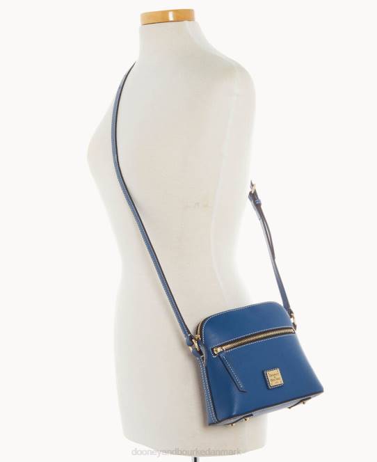 Dooney & Bourke sorrento lynlås kuppel crossbody JV0J2575 poser stål blå