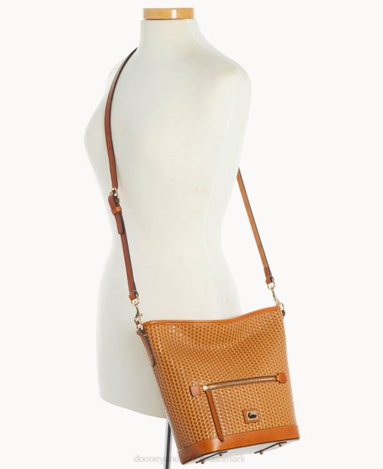 Dooney & Bourke camden vævet lille hobo crossbody JV0J2440 poser kamel