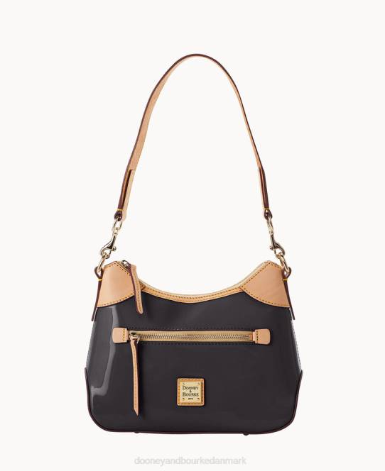 Dooney & Bourke patent lille hobo JV0J3596 poser sort