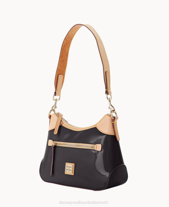 Dooney & Bourke patent lille hobo JV0J3596 poser sort