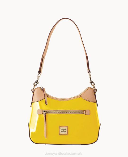 Dooney & Bourke patent lille hobo JV0J3599 poser gul