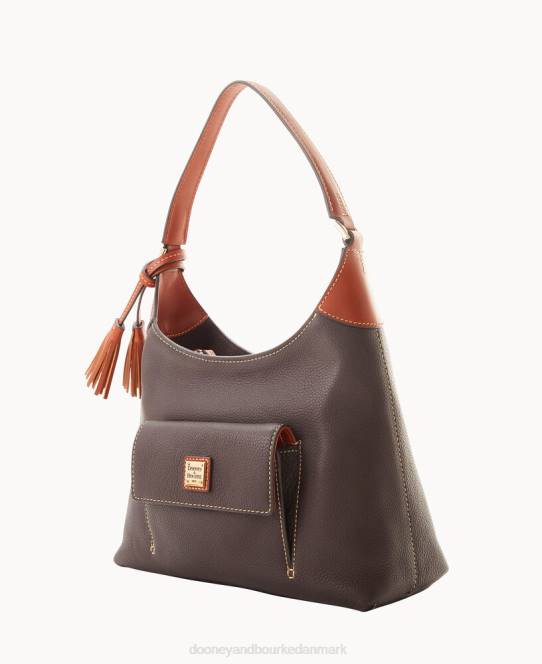 Dooney & Bourke småsten korn lille hobo JV0J3656 poser brun tmoro