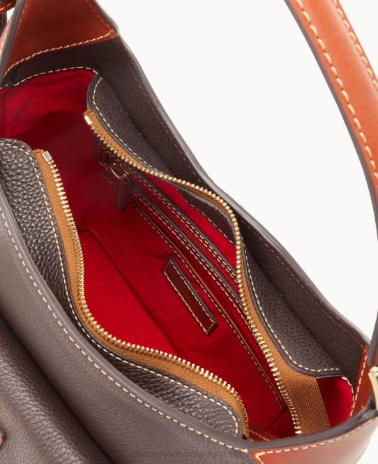 Dooney & Bourke småsten korn lille hobo JV0J3656 poser brun tmoro