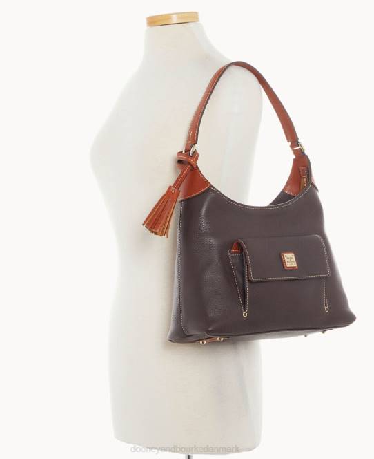 Dooney & Bourke småsten korn lille hobo JV0J3656 poser brun tmoro