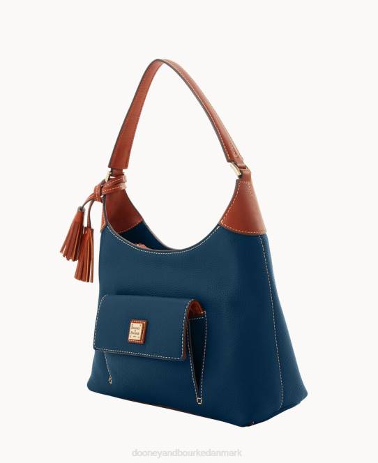 Dooney & Bourke småsten korn lille hobo JV0J3658 poser midnatsblå
