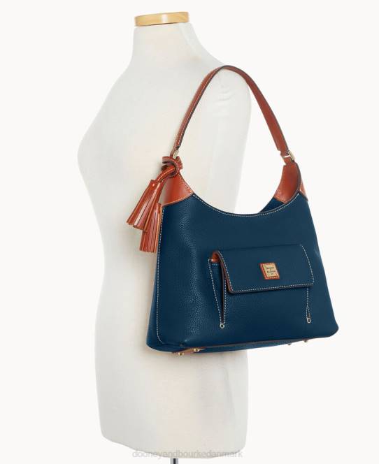 Dooney & Bourke småsten korn lille hobo JV0J3658 poser midnatsblå