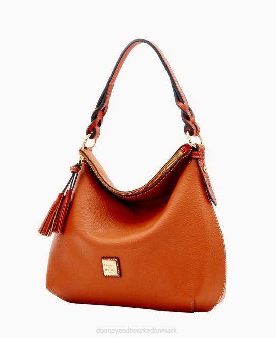 Dooney & Bourke småsten korn twist strop hobo JV0J3121 poser karamel