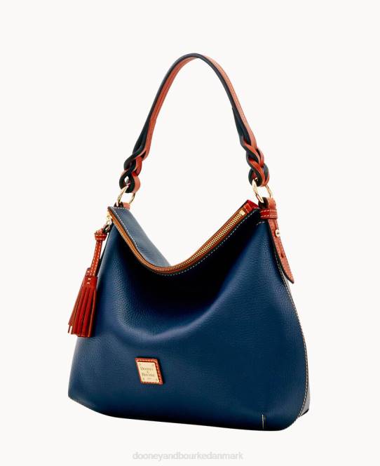 Dooney & Bourke småsten korn twist strop hobo JV0J3122 poser midnatsblå