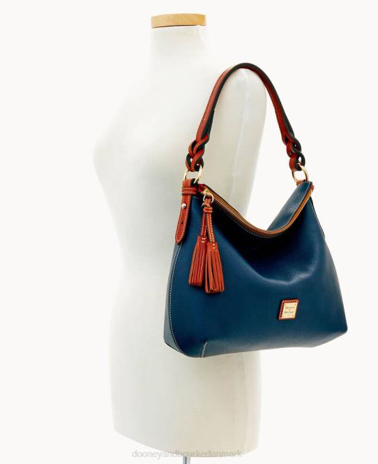 Dooney & Bourke småsten korn twist strop hobo JV0J3122 poser midnatsblå