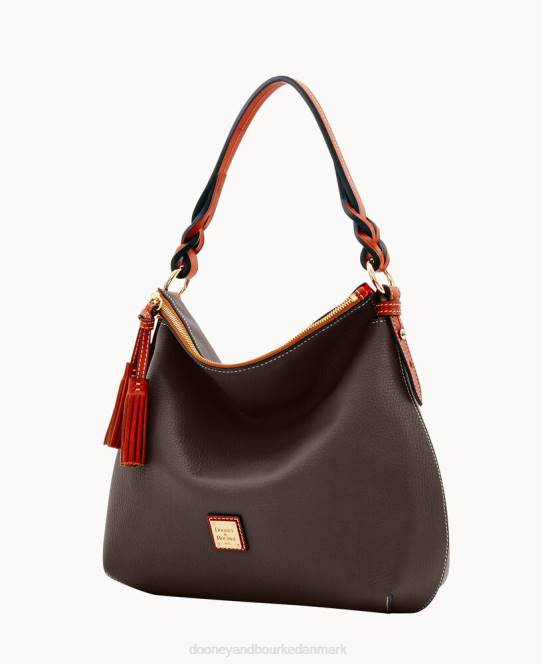 Dooney & Bourke småsten korn twist strop hobo JV0J3123 poser brun tmoro