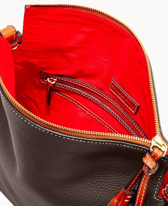 Dooney & Bourke småsten korn twist strop hobo JV0J3123 poser brun tmoro