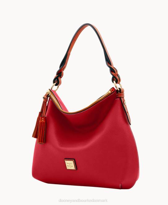 Dooney & Bourke småsten korn twist strop hobo JV0J3125 poser rød