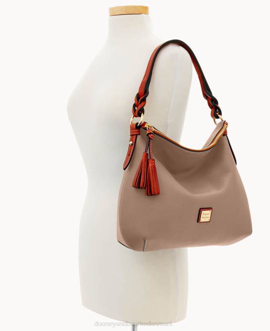 Dooney & Bourke småsten korn twist strop hobo JV0J3126 poser taupe