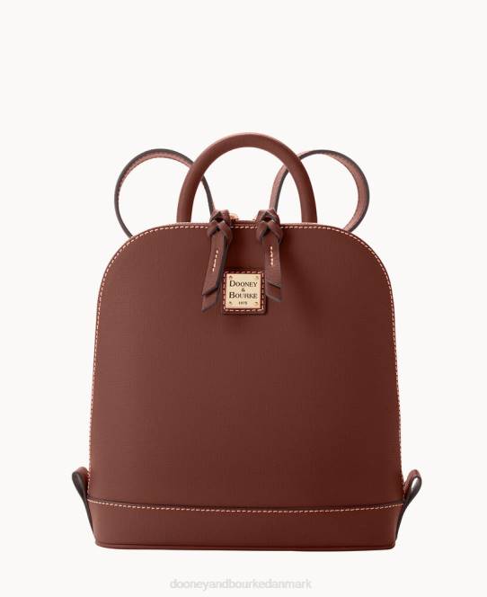 Dooney & Bourke saffiano lille rygsæk med lynlås JV0J3921 poser rav