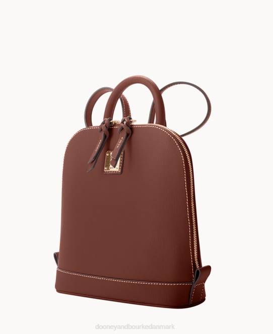 Dooney & Bourke saffiano lille rygsæk med lynlås JV0J3921 poser rav