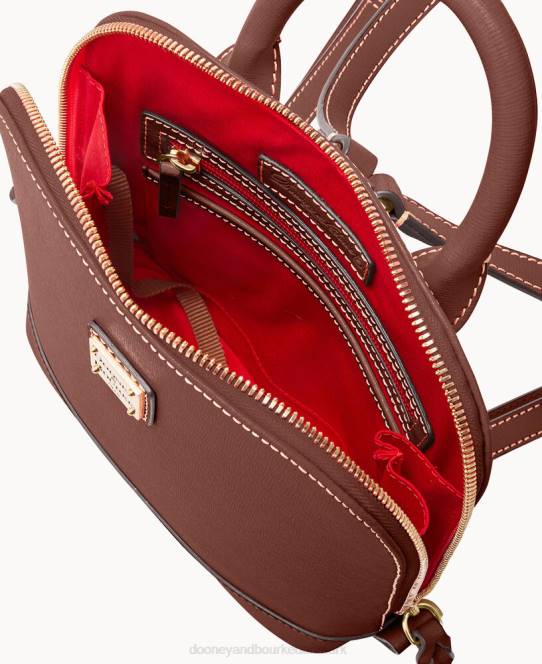 Dooney & Bourke saffiano lille rygsæk med lynlås JV0J3921 poser rav