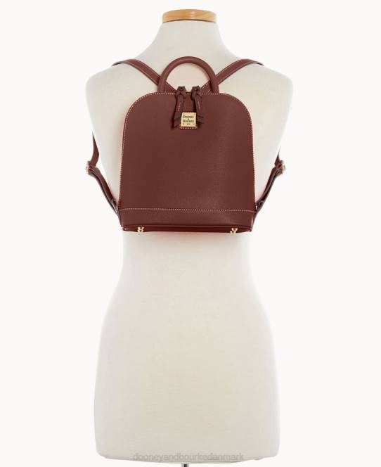 Dooney & Bourke saffiano lille rygsæk med lynlås JV0J3921 poser rav