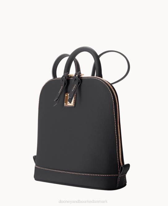 Dooney & Bourke saffiano lille rygsæk med lynlås JV0J3922 poser sort