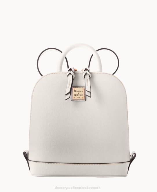 Dooney & Bourke saffiano lille rygsæk med lynlås JV0J3924 poser ecru