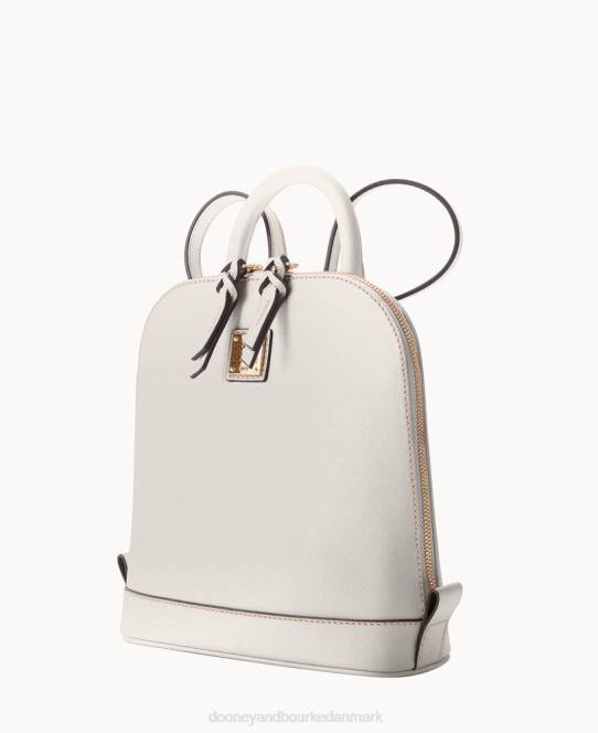 Dooney & Bourke saffiano lille rygsæk med lynlås JV0J3924 poser ecru