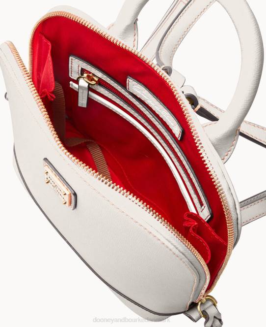 Dooney & Bourke saffiano lille rygsæk med lynlås JV0J3924 poser ecru
