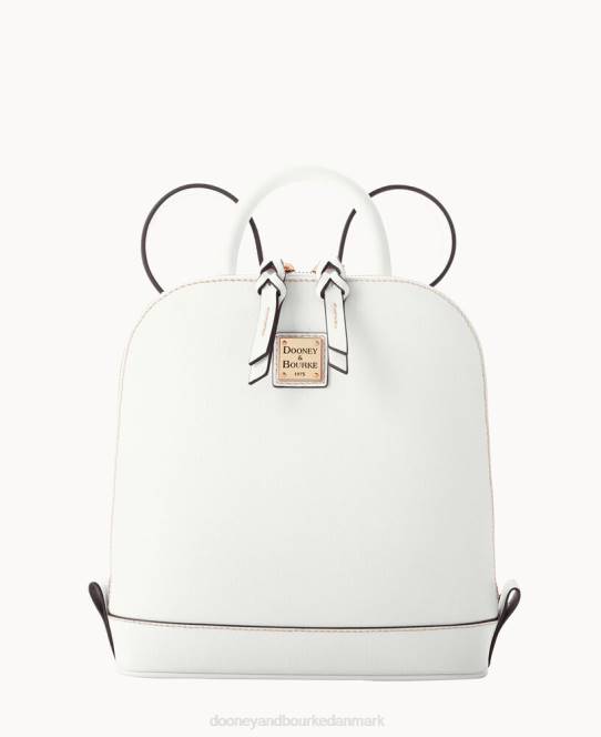 Dooney & Bourke saffiano lille rygsæk med lynlås JV0J3927 poser off white