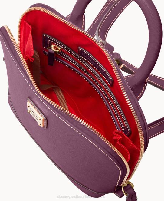 Dooney & Bourke saffiano lille rygsæk med lynlås JV0J3930 poser blomme vin